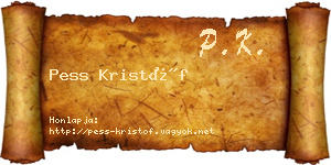Pess Kristóf névjegykártya